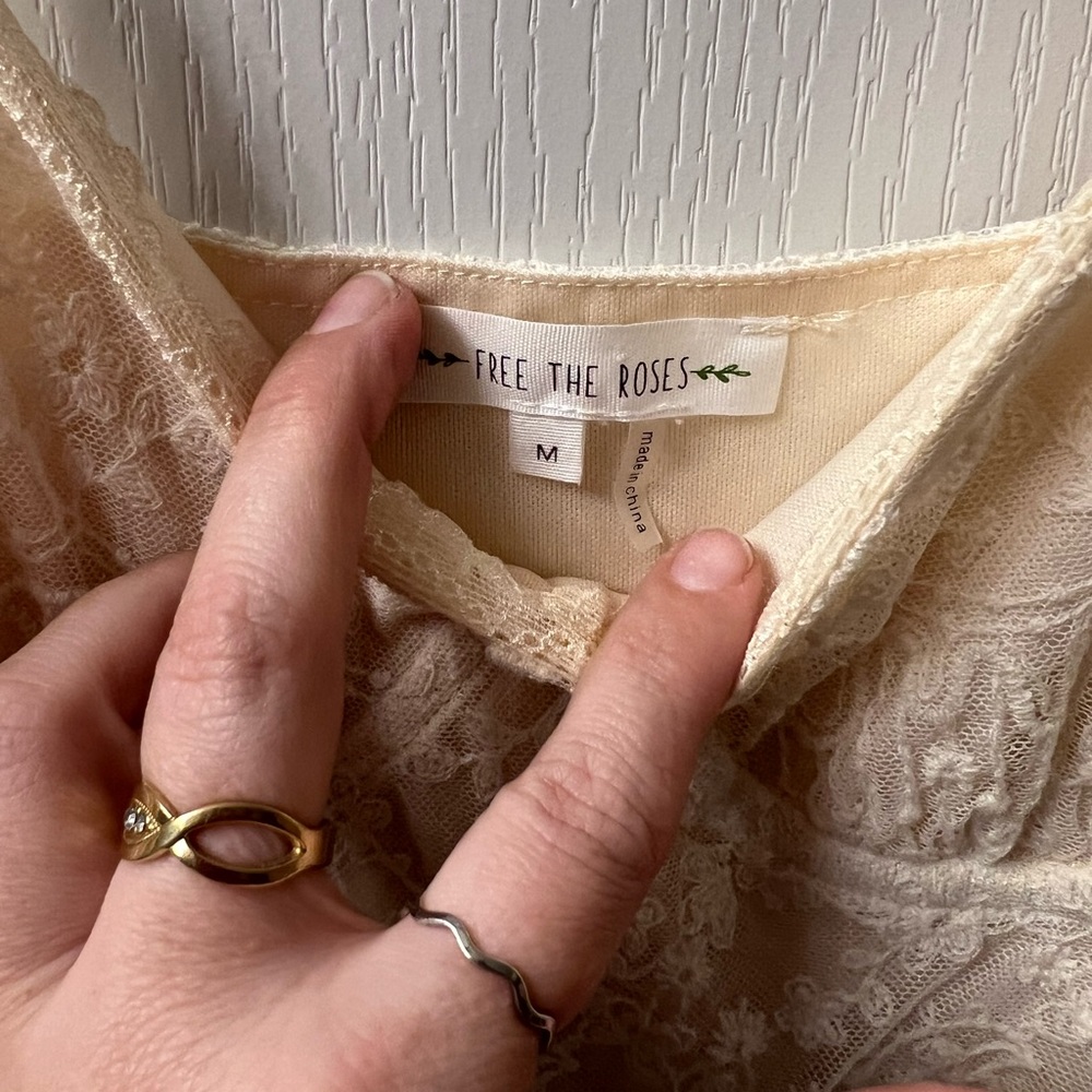 Free the Roses Cream Lace Dress - Picture 3 of 6